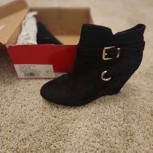 Womens black, suede, booties